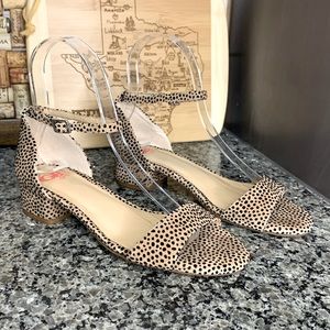 GB Girls Leopard Print Block Heel Sandals Size 3